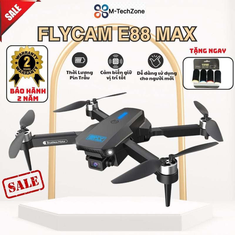 [E88Max] Máy Bay Điều Khiển Từ Xa FLycam E88 Max 2024 - Pin Mô-Đun 3.7V 1800mAH, Camera Kép 4K, Điều Khiển Tốc Độ Chậm/Trung Bình/Nhanh - Đèn, Drone Chụp Ảnh Camera Đèn Drone