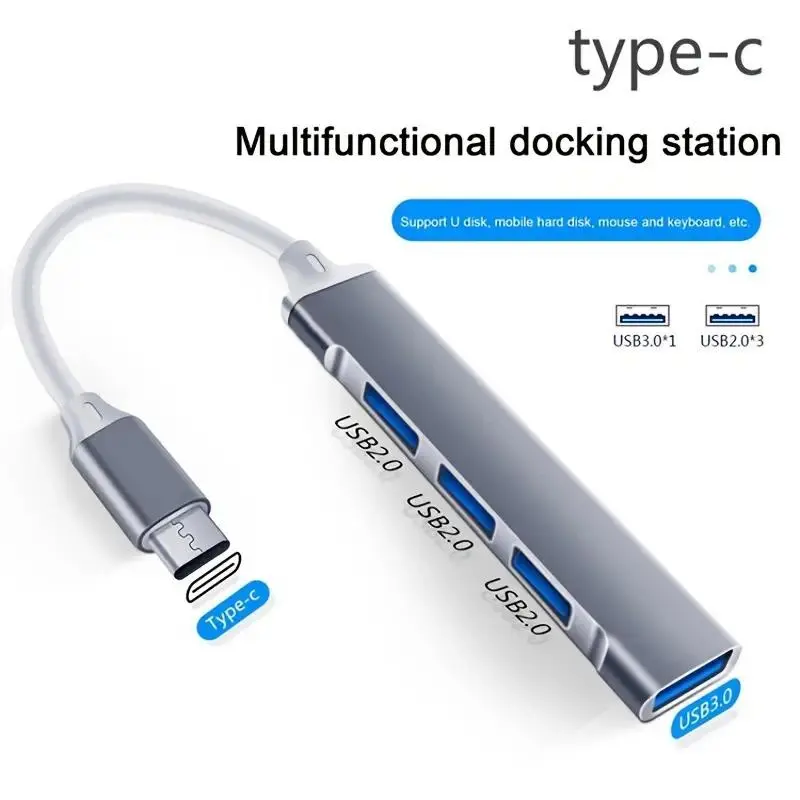 Hub USB 3.0, 4Cổng, Bộ Chia loại c Tốc Độ Cao, 5Gbps, Cho PC và Phụ Kiện Máy Tính, Hub Đa Cổng, 4 Cổng USB 3.0 và 2.0 1