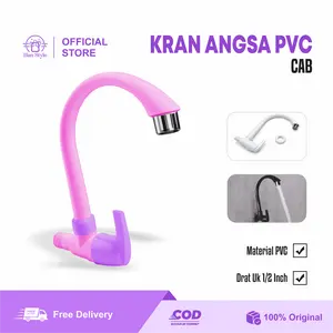 [HS] Kran Angsa PVC Warna Warni Model Engkol Drat 1/2 Inch / Keran Cuci Piring Plastik Model Angsa Material PVC