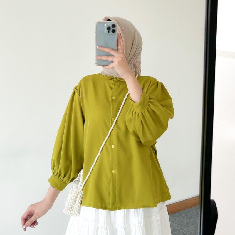 Product Introduction of Setelan Blouse Kemeja Elze Atasan Wanita Shakila Twill dan Bawahan Rok Payung 1