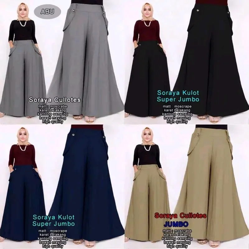 celana kulot soraya / celana kulot crepe jumbo / kulot wanita / kulot Nyaman 0