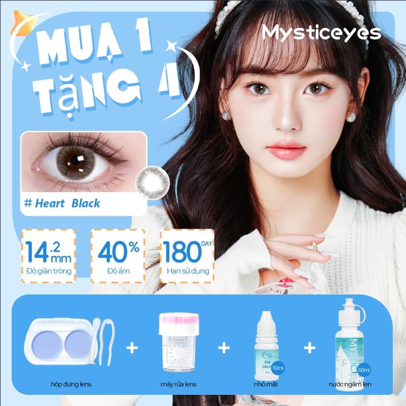 [Mua 1 Tặng 4]MYSTICEYES kính áp tròng 14.0-14.5mm 1 Lens+1 Máy Rửa + 1 Nhỏ Mắt + 60ml Nước Ngâm Len +1 Hộp đựng Lens 2