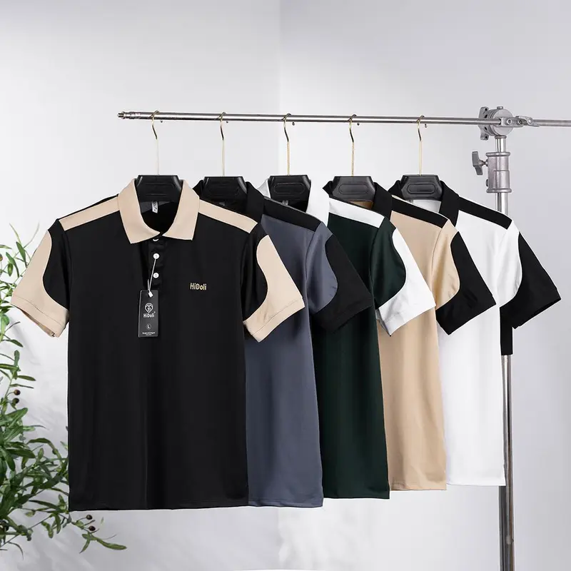 Áo thun polo nam cao cấp phối màu vai siêu đẹp co dãn 4 chiều dày dặn 0