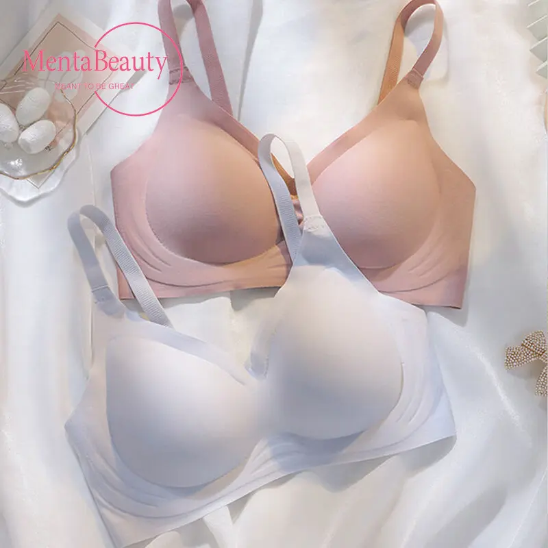 Sweet and seamless bra with chest pad for comfortable gathering, no rims, beautiful back for women's bra