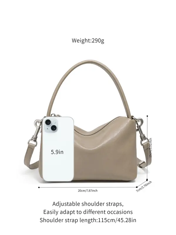 Women's Solid Color Shoulder Bag, Fashionable Large Capacity Crossbody Bag for Daily Used, Casual Trendy Versatile High-quality Daily Commuting Bag 1