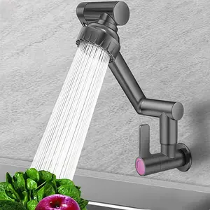 Kran Angsa Dapur 1 Set - Fleksibel, Pemasangan Tembok, Ukuran 1/2 Inch, Kran Cuci Piring & Wastafel