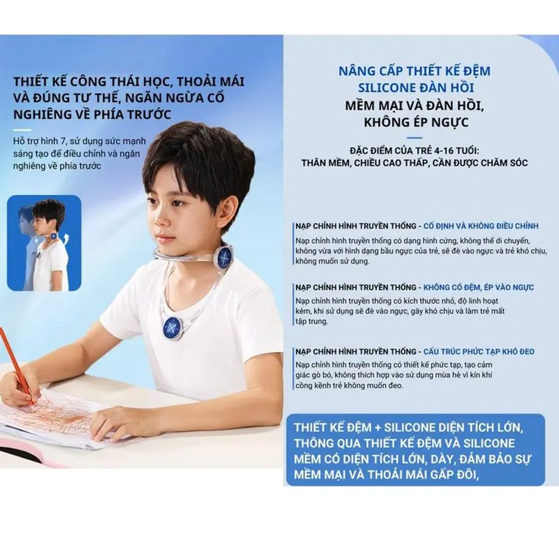 Đai Nẹp Cổ Chỉnh Sửa Tư Chống Gù Chống Cận chống mỏi cổ 3