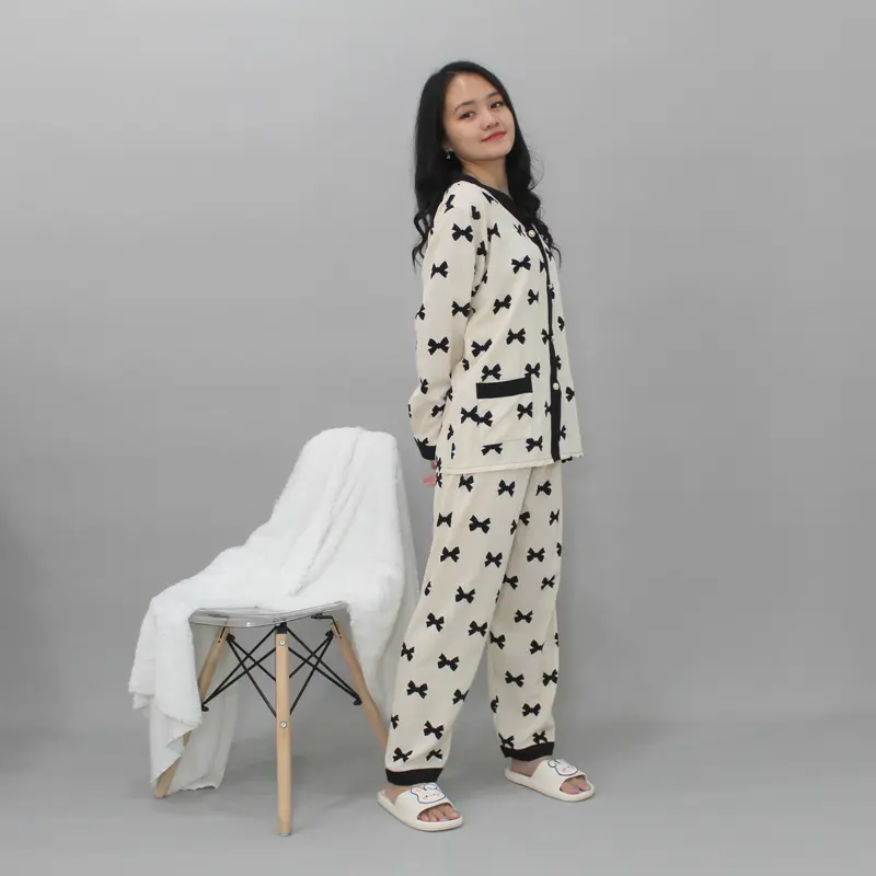 YX Clauria Powysuit Piyama  Bahan Satin Sutra Lengan Panjang Celana Panjang Baju Tidur Wanita Dewasa lembut Setelan 3