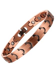 Pulsera magnética de cobre, Pulsera de eslabones ajustable, Decoración de estilo sencillo, Accesorios de moda para hombre y mujer