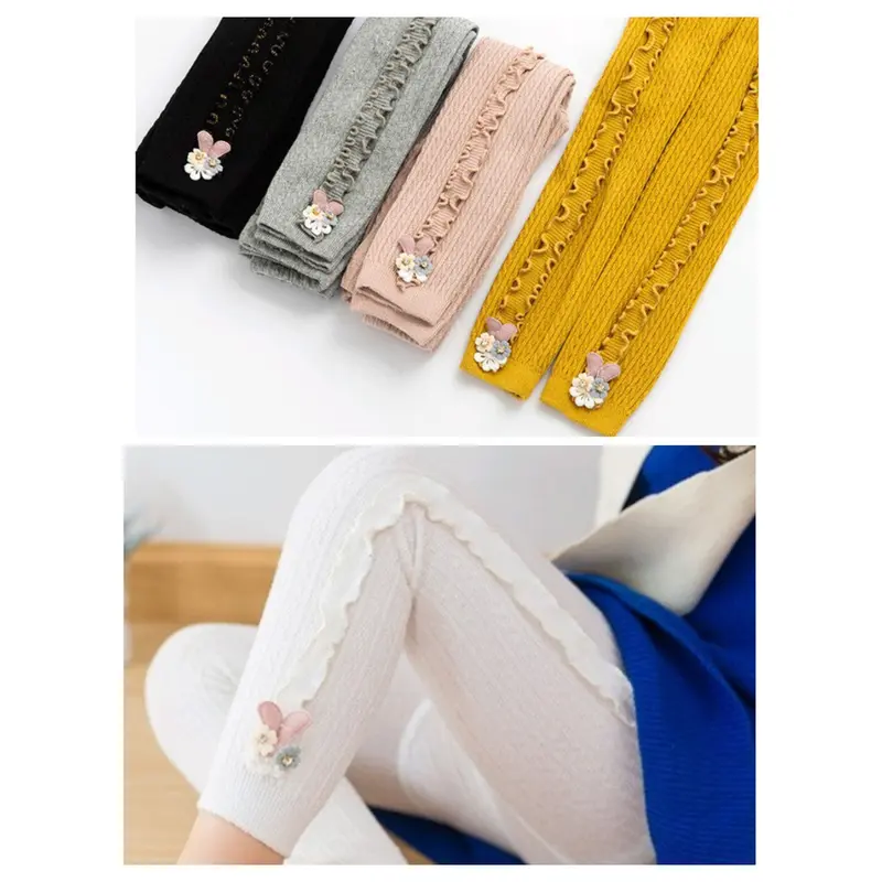 (LG A) Legging Anak Bayi Perempuan Tebal Import Ruffle Bunga Bintang Kelinci 3