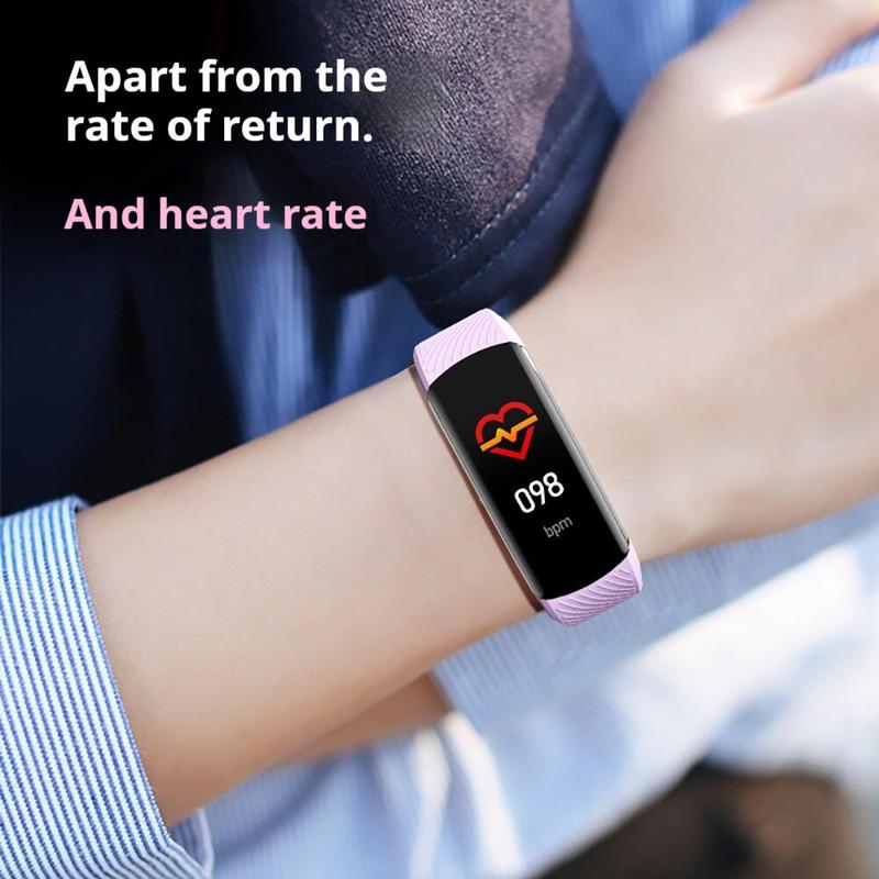 Product Introduction of c6t Intelligent Blood Pressure Health Monitoring Temperature Alarm Clock Reminder Electronic Bracelet 3