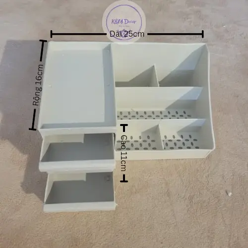 Kệ đựng mỹ phẩm 2 ngăn kích thước D25xR16xC11 cm