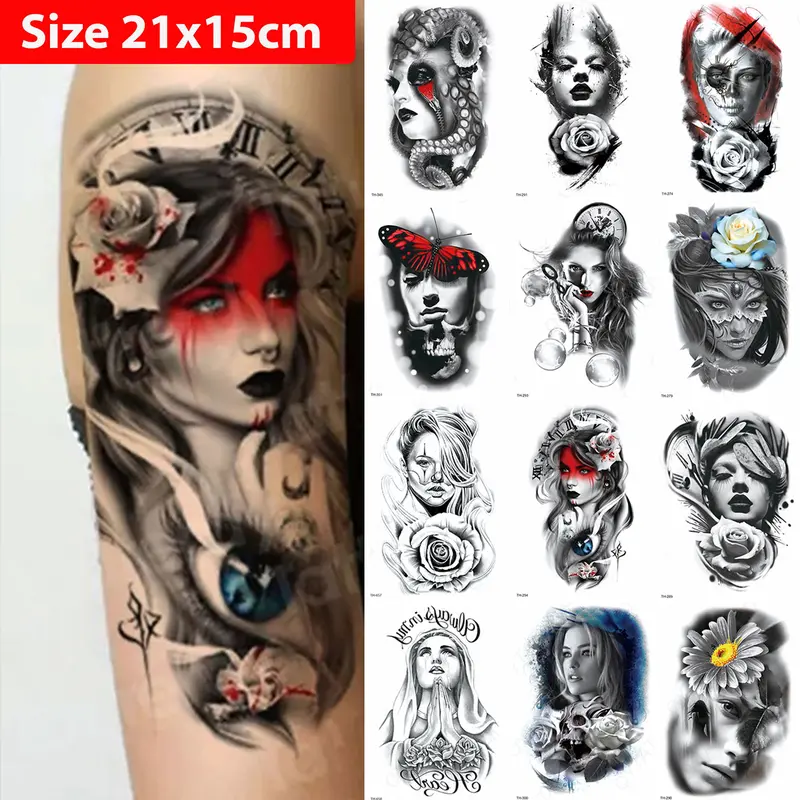 Stiker Tatto Temporary Wanita Waterproof Ukuran 21x15cm TH-12 0