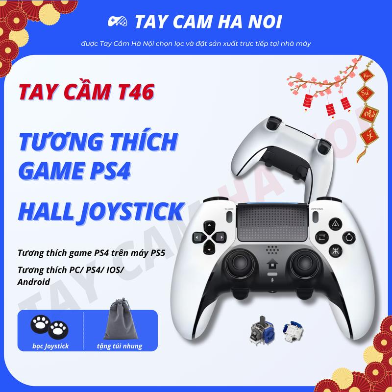BH 6T Tay cầm chơi game T46 Hall Joystick chống trôi form tay to tương thích game PS4- Máy Chơi Game Chơi Điện Tử Bluetooth