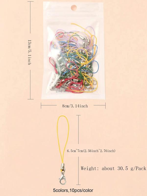 Mixed Color Plastic Phone Lanyard, Phone Hanging Rope, Fashionable Keychain for Women & Men, Suitable for Phone Boxes Diy Decoration 1