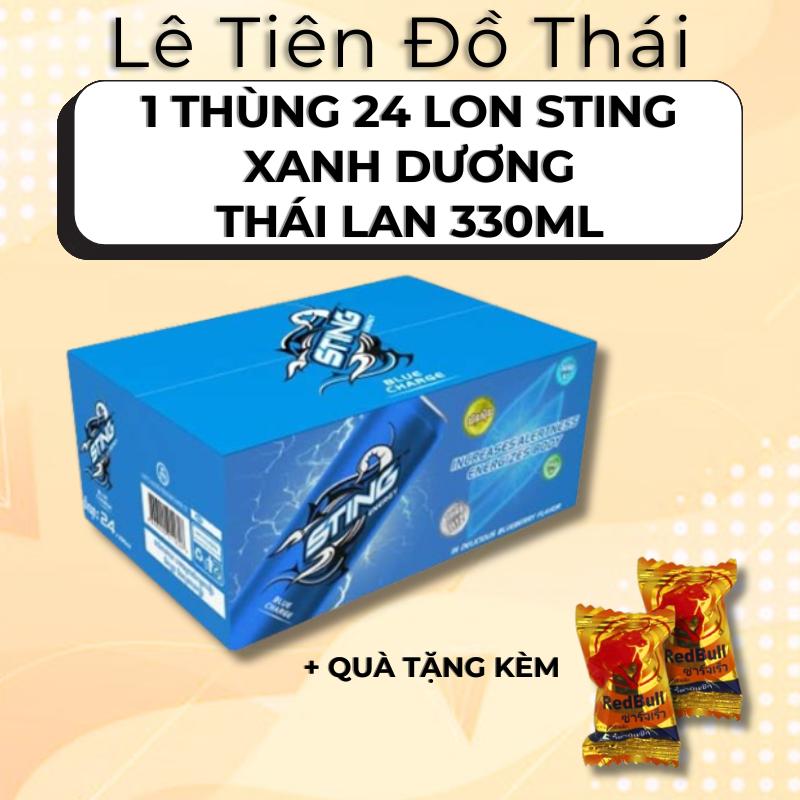 [1 Thùng 24 Lon] Nước Uống Tăng Lực  XANH DƯƠNG BLUE Dạng Lon Thái Lan (Có Đường, Ngọt)  sting xanhdương sting trúngthưởng vn lon/ thùng nuoc tang