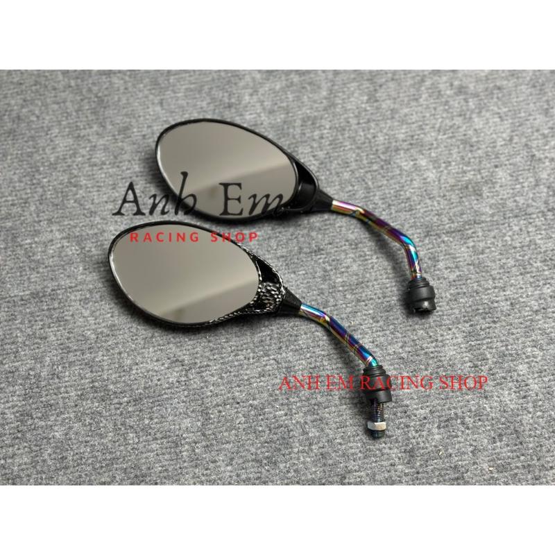 KÍNH YAZ CACBON CHÂN TITAN 10li gắn xe máy wave dream vario exciter winner