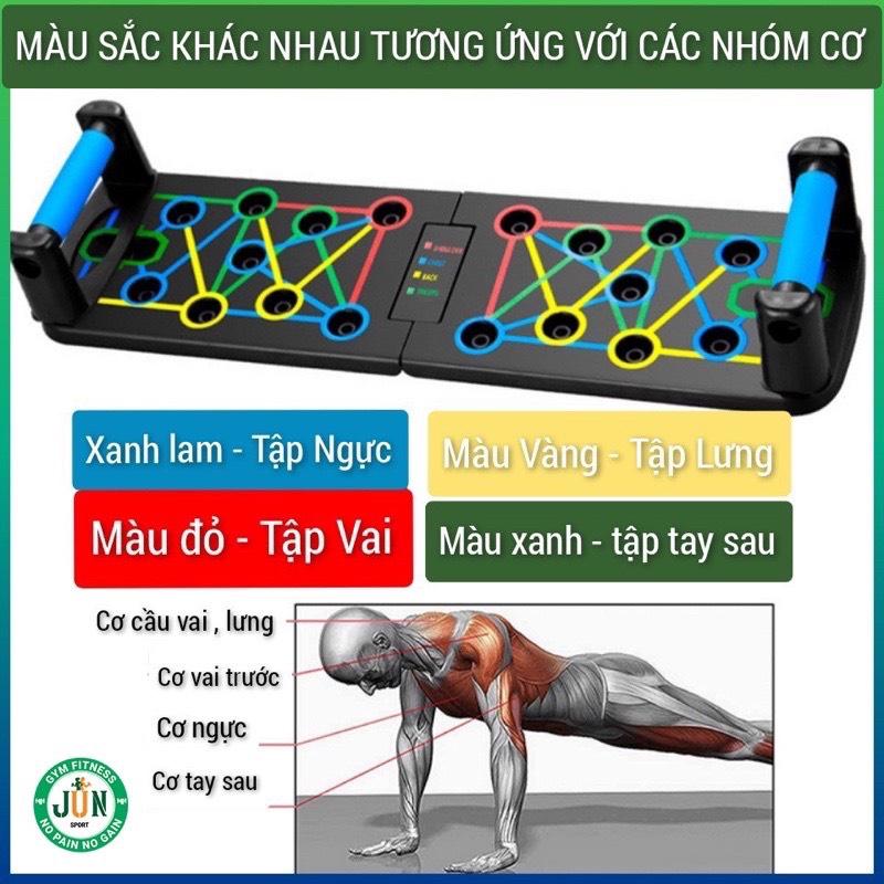 Product Introduction of Bảng chống đẩy, Dụng cụ hít đất đa năng 12 trong 1, tập ngực, vai tại nhà Jun Sport Xà Đơn 1