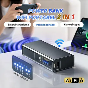 COD Portable Wi-Fi dan Power Bank Pengisi Daya Gratis Kompatibel dengan Kartu SIM Wi-Fi 6 Router Portabel 4G Router yang Mendukung Kartu SIM Telkomsel JavaMiFi 4G Wi-Fi 6 Berkecepatan Tinggi