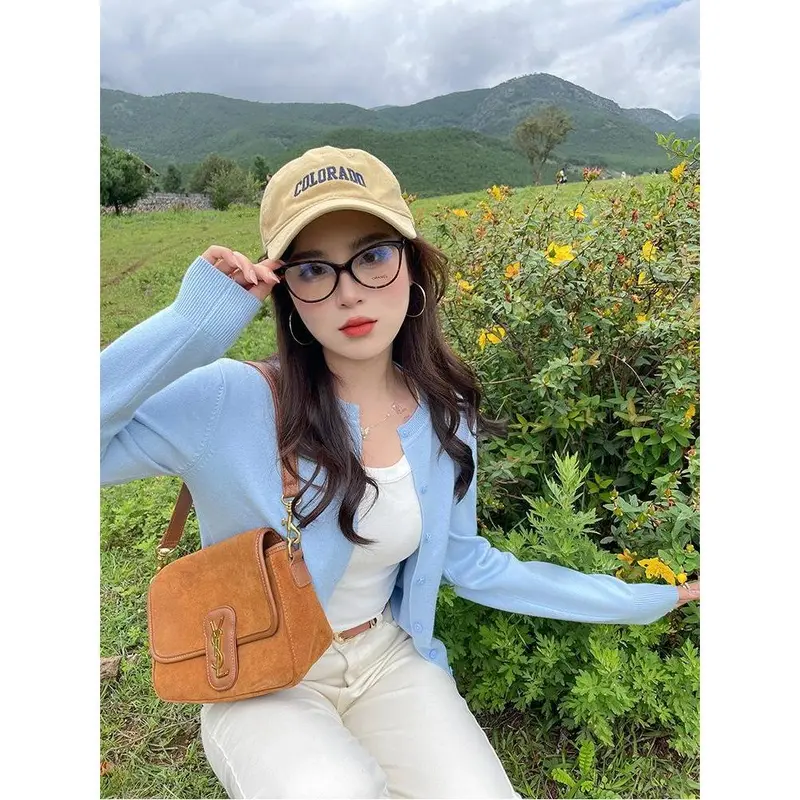 Áo Nữ Cardigan Len Mỏng Vintage Cho Nữ Thêu Nơ Mẫu Mới 2024 - Nhung, Women A413 Top 4