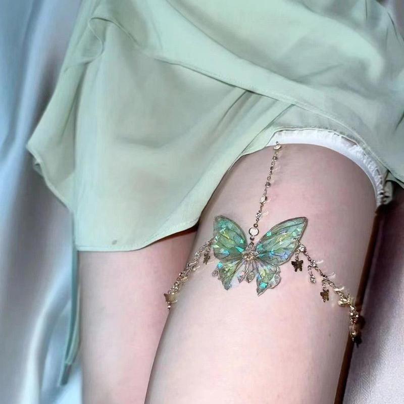 Product Introduction of Luxurious Metal Leg Chain With Butterfly Tassel Thigh Accessory Stylish Equipment For Girls 18