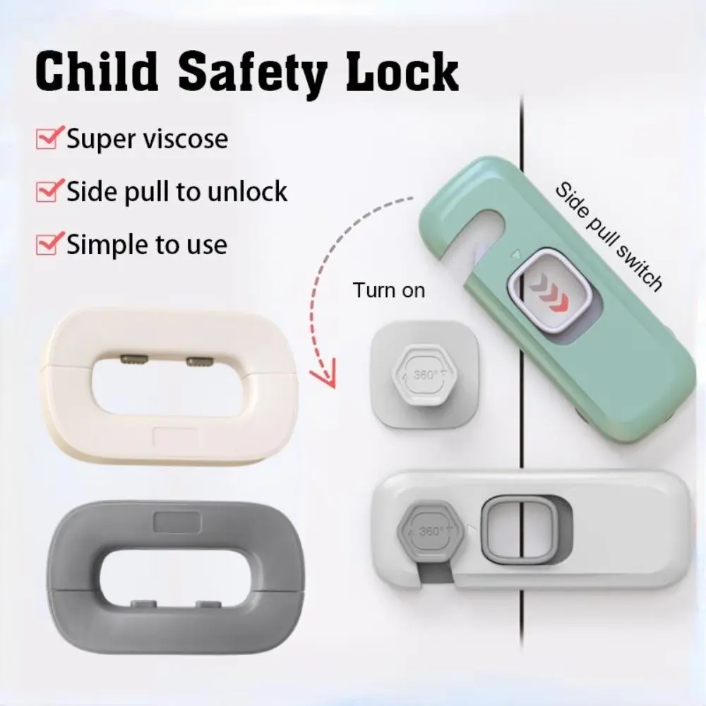 Child Safety Cabinets Locks Strong Adhesive Child Safety Lock for Drawers Fridge No Tool