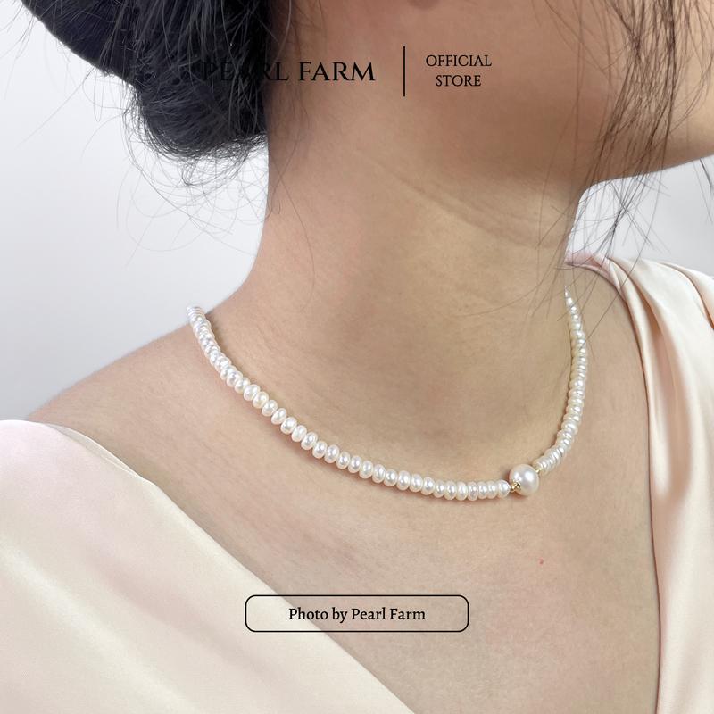 Chuỗi Vòng Cổ Ngọc Trai Hạt Bắp Mix Viên Chủ Pearl Farm 3