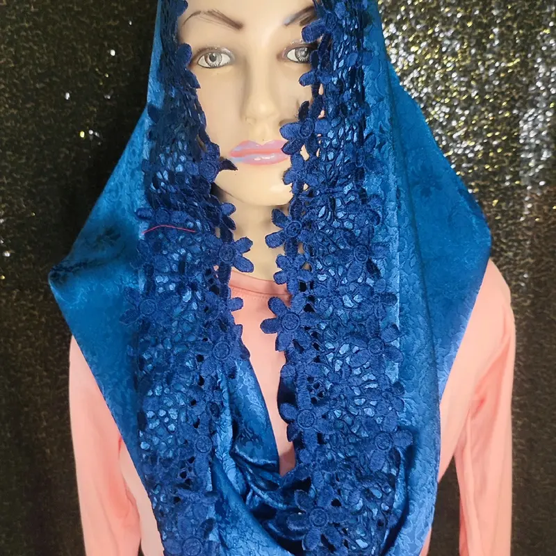 Hijab  Instan Satin Navy Muslim Kerudung 1