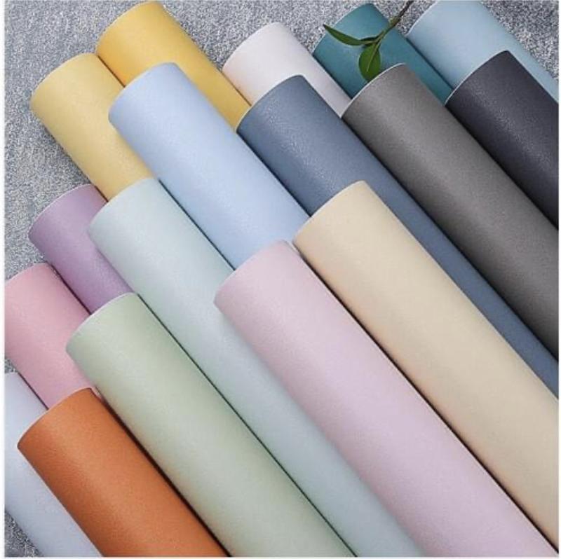 10m Giấy Decal Dán Tường một màu khổ 45cm có sẵn keo bóc dán trực tiếp lên tường