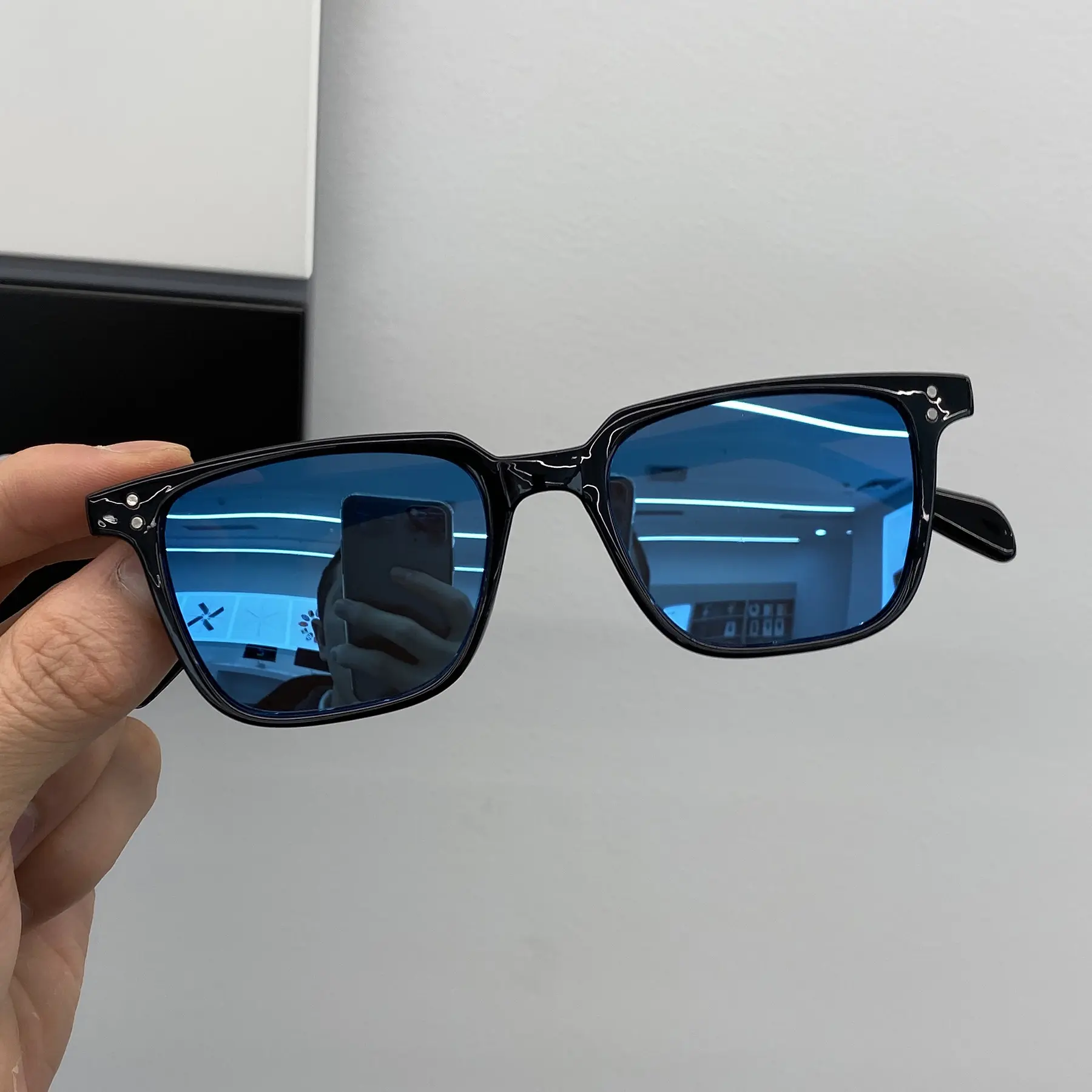 Rectangle Sunglasses Women Men Polygon Vintage Designer  display picture 2
