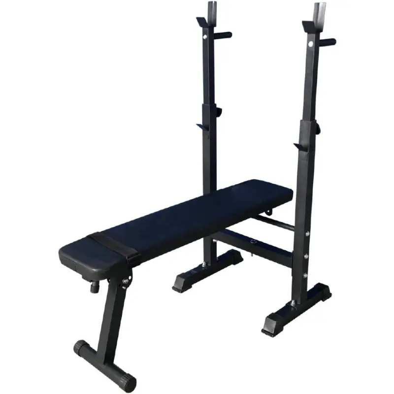Adjustable Folding Sit Up Weight Bench Barbell Dip Station Lifting Chest Press Black | ES555 Black