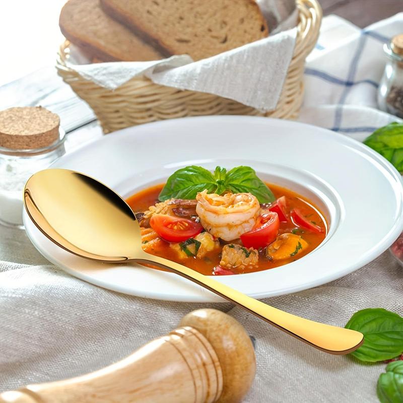 Product Introduction of Stainless Steel Spoon Set, 6pcs/set Large Service Spoon, Buffet Spoon, Kitchen Utensil 7