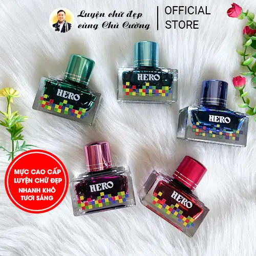 Mực Hero Cao Cấp chuyên Luyện Chữ Đẹp Nhanh Khô Tươi Sáng