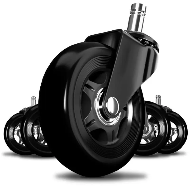 Office Chair Wheels Replacement, 5 Counts/set Rubber Chair Casters for Hardwood Floors and Carpet, Casters for Chairs to Replace Office Chair Mats
