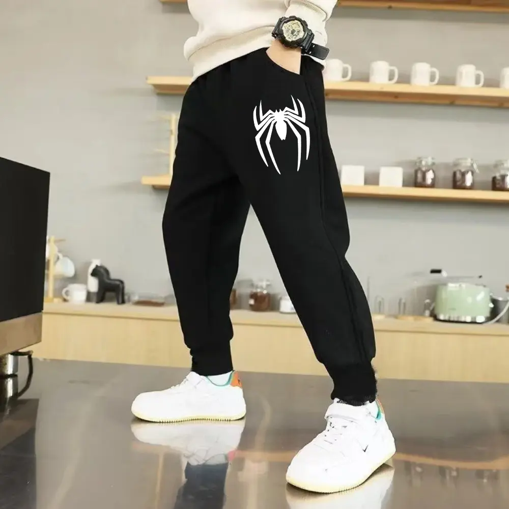 Fun Style Printed Spider Children's Pants Outdoor Casual Kid Sports Pants Boys Soft, Comfortable, Lightweight Trousers 2024New