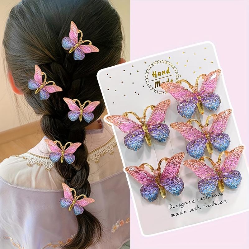 Klip Rambut Rama-rama, Set 5pcs, Reka Bentuk Comel, Untuk Gadis ...