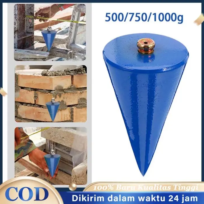 500 750 1000G Bandul Timbangan Kerucut / Lot Tukang / Plumb Bob Untuk Konstruksi