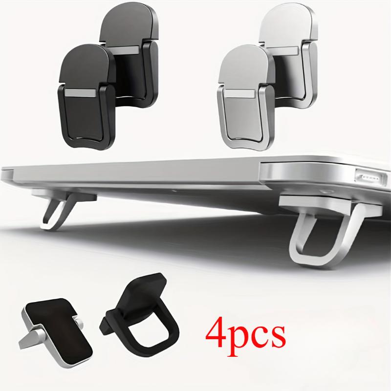 4pcs Portable Notebook Stand: Invisible, Foldable and Ergonomic Desktop Support for 10-18 Inch Laptops, Tablets, Keyboards and Mobile Phones - Made of ABS Material 1