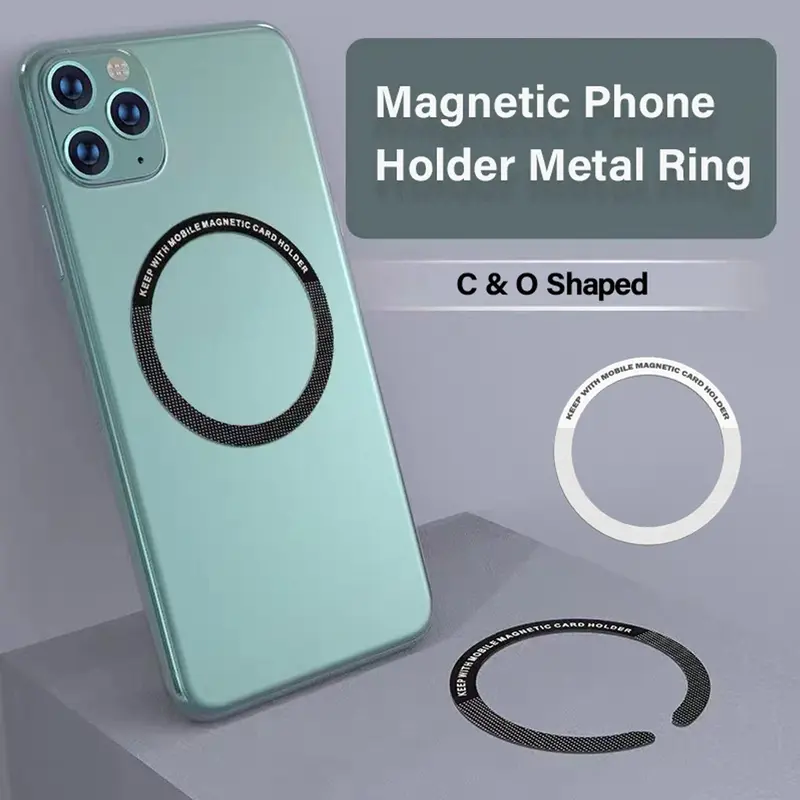 Magnetic Ring Sticker, Durable Iron Ring, Magnetic Ring Sticker for Wireless Charger, Phone Accessories for iPhone & Xiaomi 2