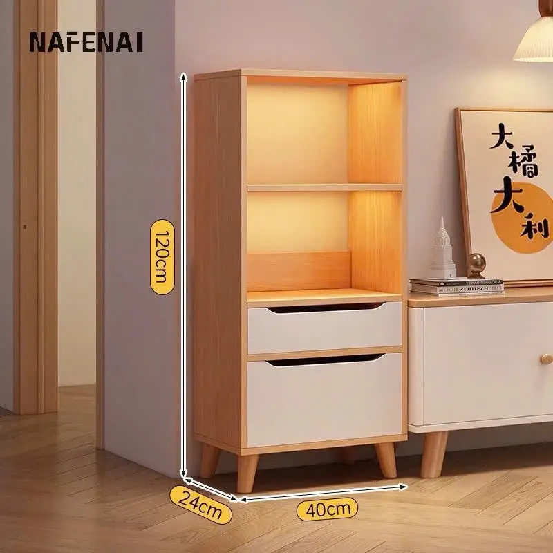 Kệ sách gỗ để sàn có ngăn kéo phong cách Bắc Âu nhiều tầng lắp ghép dễ dàng gỗ MDF phủ Melamine hiện đại, chống mối mọt 4