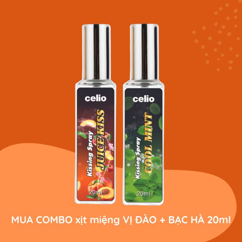 Xịt Thơm Miệng Love Spray Kissing Spray CELIO Hương Juicy Kiss vị Đào, vị Bạc Hà, Vị cafe bùng nổ nụ hôn nồng cháy Xịt Miệng Trà Nữ 0