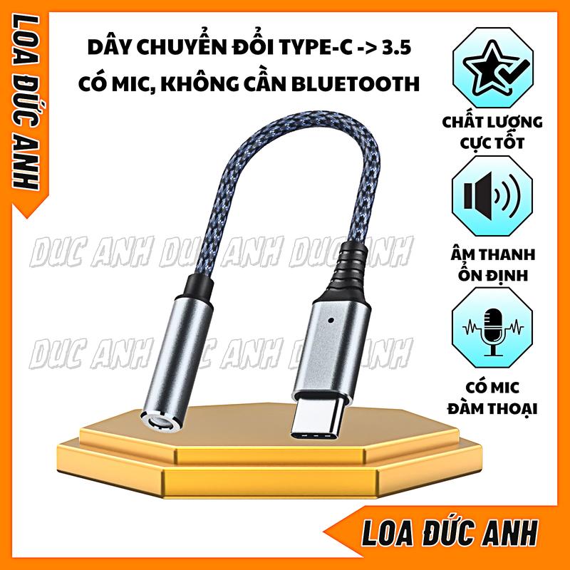 Jack Chuyển Đổi Type C Sang 3.5mm, Cáp Type-C Cho Các Dòng Điện Thoại Đời Mới Phụ Kiện Nghe Nhạc Livestream