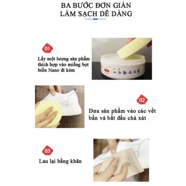 Combo 3 Kem Vệ Sinh Giày Ba Lô Túi Xách Không Cần Nước Sáp Lau Giày Vật Dụng Đa Năng Đánh Bóng Đồ Da Tiện Lợi TR TARAA 1