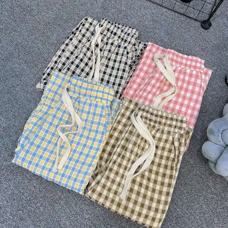 Quần đũi kẻ nữ cạp chun dây rút điều chỉnh chất mát, fom nhỏ. Women Pants Ong 6