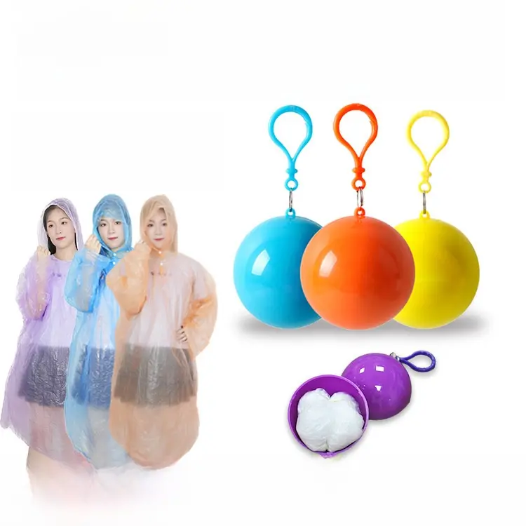 Disposable transparent rain poncho, portable and compact, suitable for both children and adults