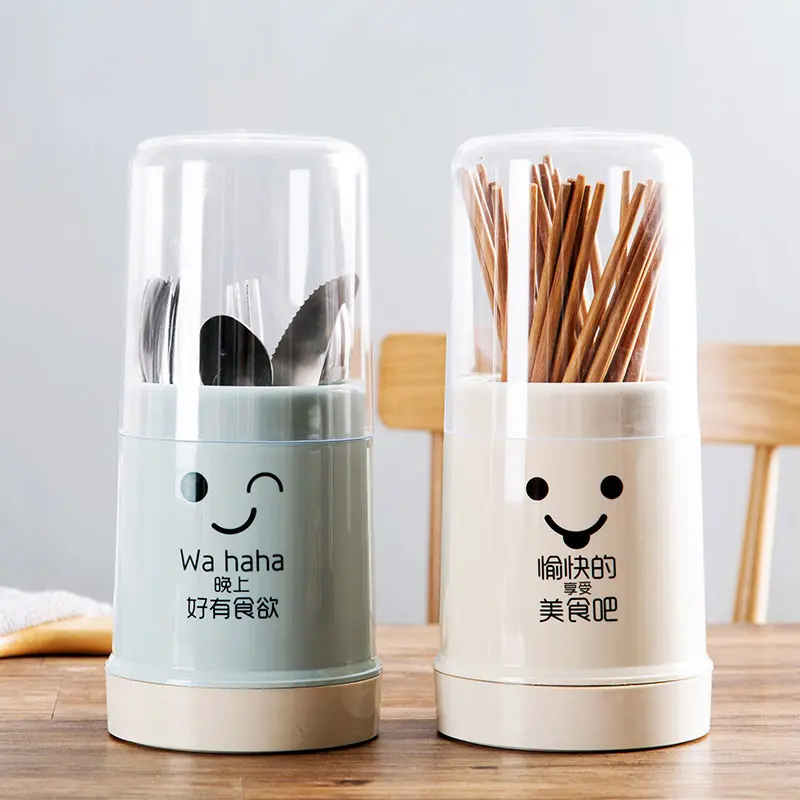 Hộp Đựng Đũa Và Thìa, Dung Tích Lớn, Có Nắp, Đứng, Làm Bằng Nhựa, Hộp Đựng Đồ, Giá Phơi Thoát Nước, Phụ Kiện Nhà Bếp 0
