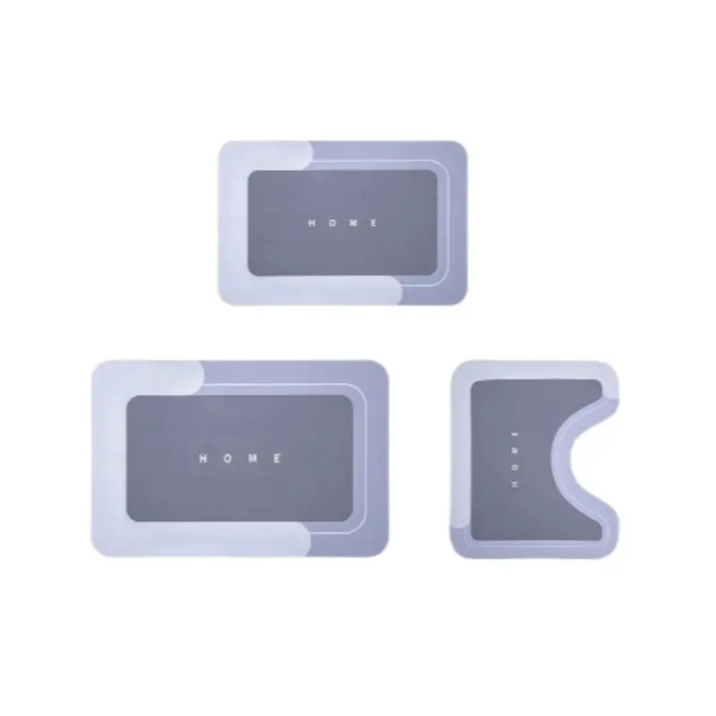 Bathroom Mat Set, 3 Counts/set Non-slip U-shaped Mat & Rectangular Mat, Quick Drying Bathroom Floor Mat, Bathroom Accessories, Home Goods 7