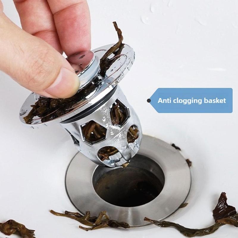 Product Introduction of Universal Sink  Washbasin Water Head Leaking Stopper Push-type Copper Basin Filter Bath Tub Drain Stopper Deodorant Plug Accessories 31