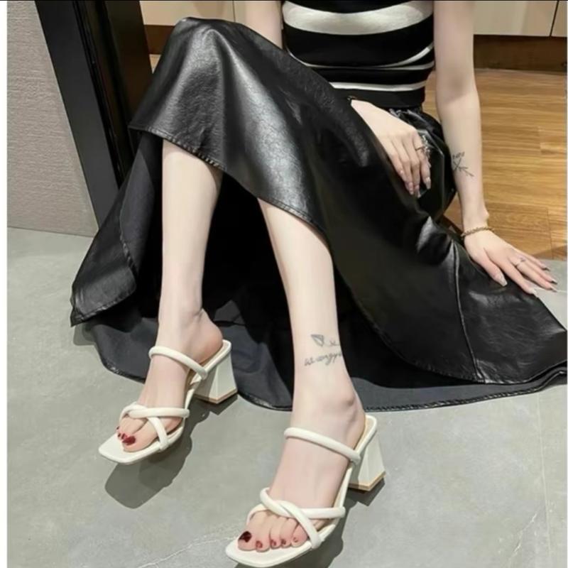 Dép cao gót nữ ,ngọc trinh store dây mảnh gót trụ cao 7 cm phiên bảng mới ra 2024 DéP Shoes GiàY