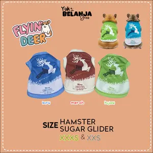 Baju Sugar Glider / Hamster Kaos Flying Deer Tank size XXS dan XXXS | Yuk Belanja Gaes!